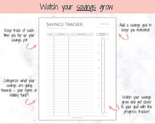 Load image into Gallery viewer, Income and Expenses Tracker BUNDLE with Savings &amp; Bill Tracker, Budget Planner Printable Templates, Bills, Spending, Personal Finance Planner Binder
