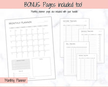 Load image into Gallery viewer, Income and Expenses Tracker BUNDLE with Savings &amp; Bill Tracker, Budget Planner Printable Templates, Bills, Spending, Personal Finance Planner Binder
