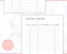 Load image into Gallery viewer, Income and Expenses Tracker BUNDLE with Savings &amp; Bill Tracker, Budget Planner Printable Templates, Bills, Spending, Personal Finance Planner Binder
