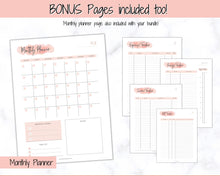 Load image into Gallery viewer, Income and Expenses Tracker BUNDLE with Savings &amp; Bill Tracker, Budget Planner Printable Templates, Bills, Spending, Personal Finance Planner Binder | Pink Watercolor
