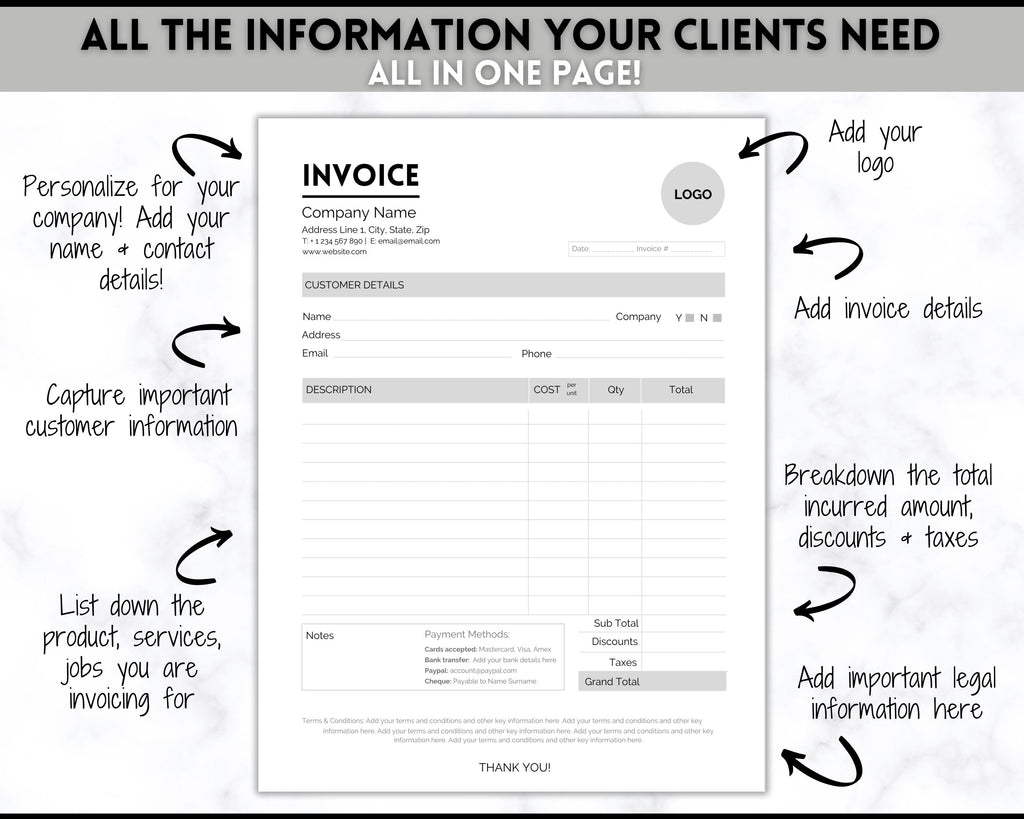 Invoice Template - Small Business Quote Receipt Form