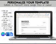 Load image into Gallery viewer, Invoice Template, EDITABLE Receipt Form, Small Business, Receipt Order, Job Estimate Form, Word, Canva, Google Docs, Quote, Proposal
