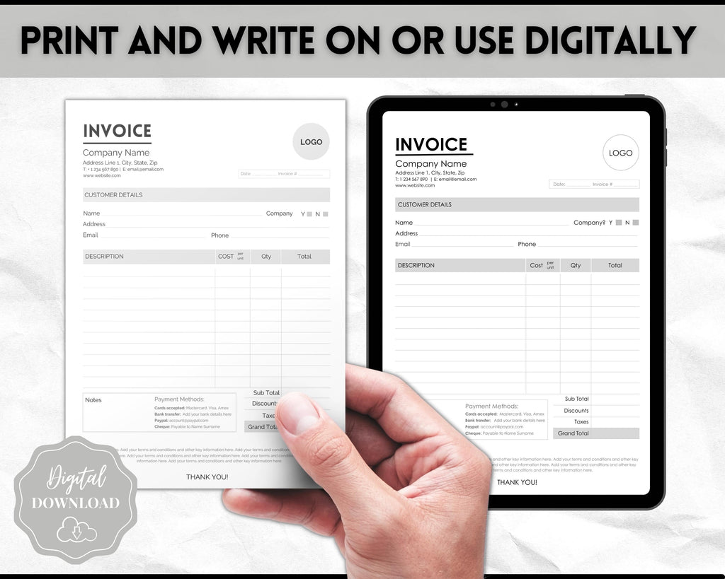 Invoice Template - Small Business Quote Receipt Form