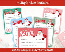 Load image into Gallery viewer, Letter to Santa Claus, PINK Kids Christmas Wish List Printable, Father Christmas Letter, Dear Santa Letter, Holidays, North Pole Mail, Nice List

