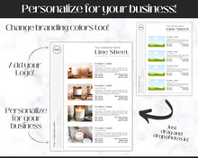 Load image into Gallery viewer, Line Sheet Template, Wholesale Catalog, Editable Wholesale Template, Product Sales Sheet, Price List Template, Canva Linesheet Catalogue | Luxury
