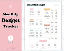 Load image into Gallery viewer, MONTHLY Budget Planner Printable, Financial Tracker Template, Paycheck, Savings Tracker, Binder, Debt, Bill, Spending, Expense Income | RETRO 70&#39;s themed
