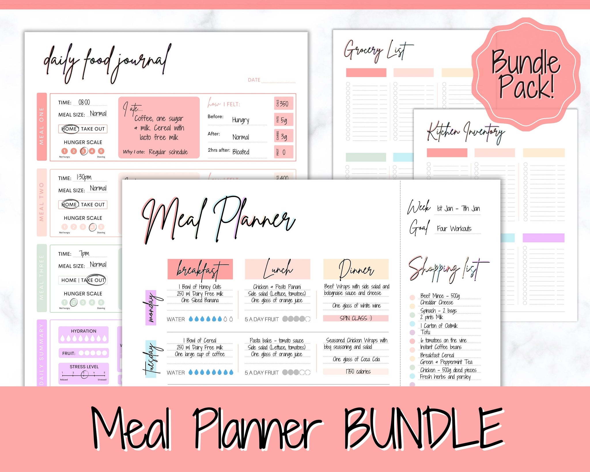 Printable Weekly Wellness Journal, Wellness Planner , Weekly Layout, Sleep  Tracker, Meal Planner, A4, A5, Letter Size, Wellness Tracker