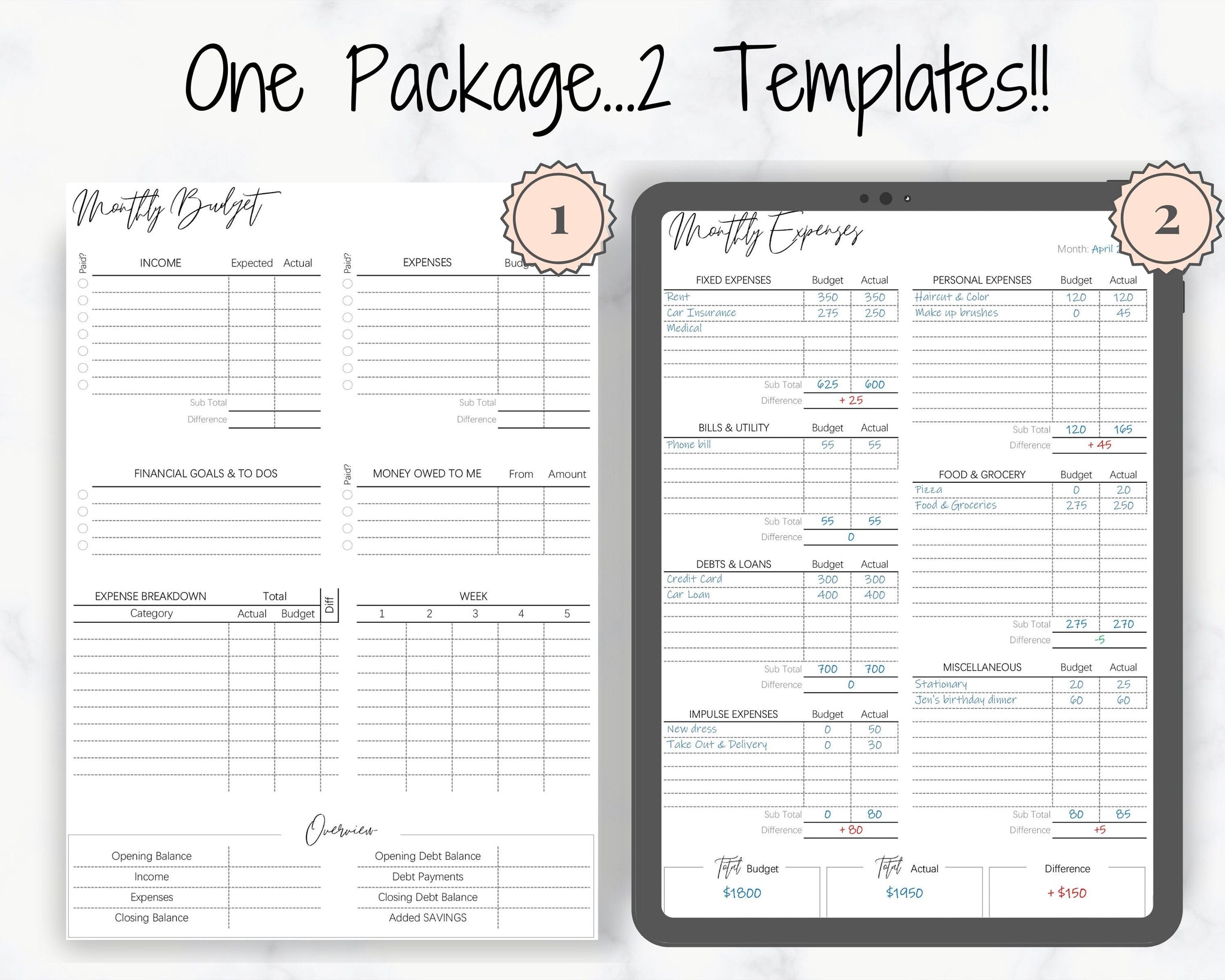 Budget Planner Printable for A5 planners, Finance Tracker