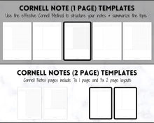 Load image into Gallery viewer, Note Taking Templates, Printable Paper, Note Taking Journal, Cornell Notes, Dot Lined Grid, Graph, Meeting Notebook, Student Digital Note-taking
