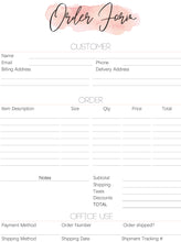 Load image into Gallery viewer, ORDER FORM Invoice Template, EDITABLE Custom Receipt Template, Printable Customer Sales Order Invoice, Receipt Form, Edit, Download A4 Pdf | Style 8
