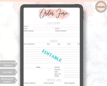 Load image into Gallery viewer, ORDER FORM Invoice Template, EDITABLE Custom Receipt Template, Printable Customer Sales Order Invoice, Receipt Form, Edit, Download A4 Pdf | Style 8
