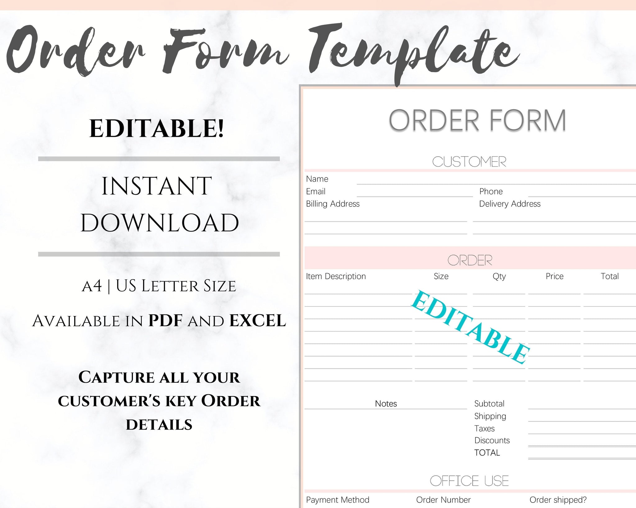 Invoice Template Printable Invoice Order Form 