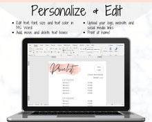 Load image into Gallery viewer, PRICE LIST Template Editable. Printable Price Sheet, Price Guide, Hair Salon, Hairdresser, Beauty, Pink Watercolor, Custom Menu, Pricing | Style 4
