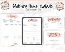 Load image into Gallery viewer, PRICE LIST Template Editable. Printable Price Sheet, Price Guide, Hair Salon, Hairdresser, Beauty, Pink Watercolor, Custom Menu, Pricing | Style 4
