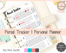 Load image into Gallery viewer, Period Tracker Printable, Personal Planner. Monthly Period, Menstrual log, health planner, mood tracker, Filofax, planner inserts, Bujo
