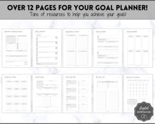 Load image into Gallery viewer, Printable Goal Planner BUNDLE, 2022 Goals Tracker, SMART Goal Setting Kit, New Year, Monthly Habits Reflections, Productivity, Vision Board
