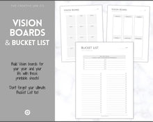 Load image into Gallery viewer, Printable Goal Planner BUNDLE, 2022 Goals Tracker, SMART Goal Setting Kit, New Year, Monthly Habits Reflections, Productivity, Vision Board
