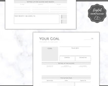 Load image into Gallery viewer, Printable Goal Planner BUNDLE, 2022 Goals Tracker, SMART Goal Setting Kit, New Year, Monthly Habits Reflections, Productivity, Vision Board
