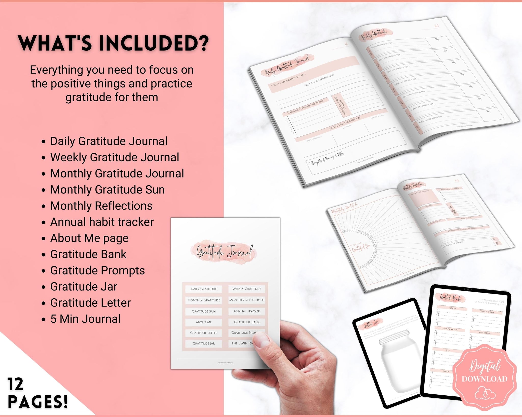 Gratitude Journal for Women: Digital Download Use on Your iPad or Other  Device 