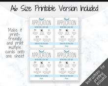 Load image into Gallery viewer, Printable Vinyl Decal Care Card Instructions. Decal Application Order Card, DIY Sticker Seller Packaging Label, Vinyl Decal Care Cards | Blue
