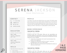 Load image into Gallery viewer, Professional Resume Template Word. CV Template Professional, CV Design, Executive Resume Template, Clean Curriculum Vitae, Minimalist, Free | Style 15
