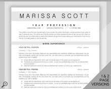 Load image into Gallery viewer, Professional Resume Template Word. CV Template Professional, CV Design, Executive Resume Template, Clean Curriculum Vitae, Minimalist, Free | Style 22
