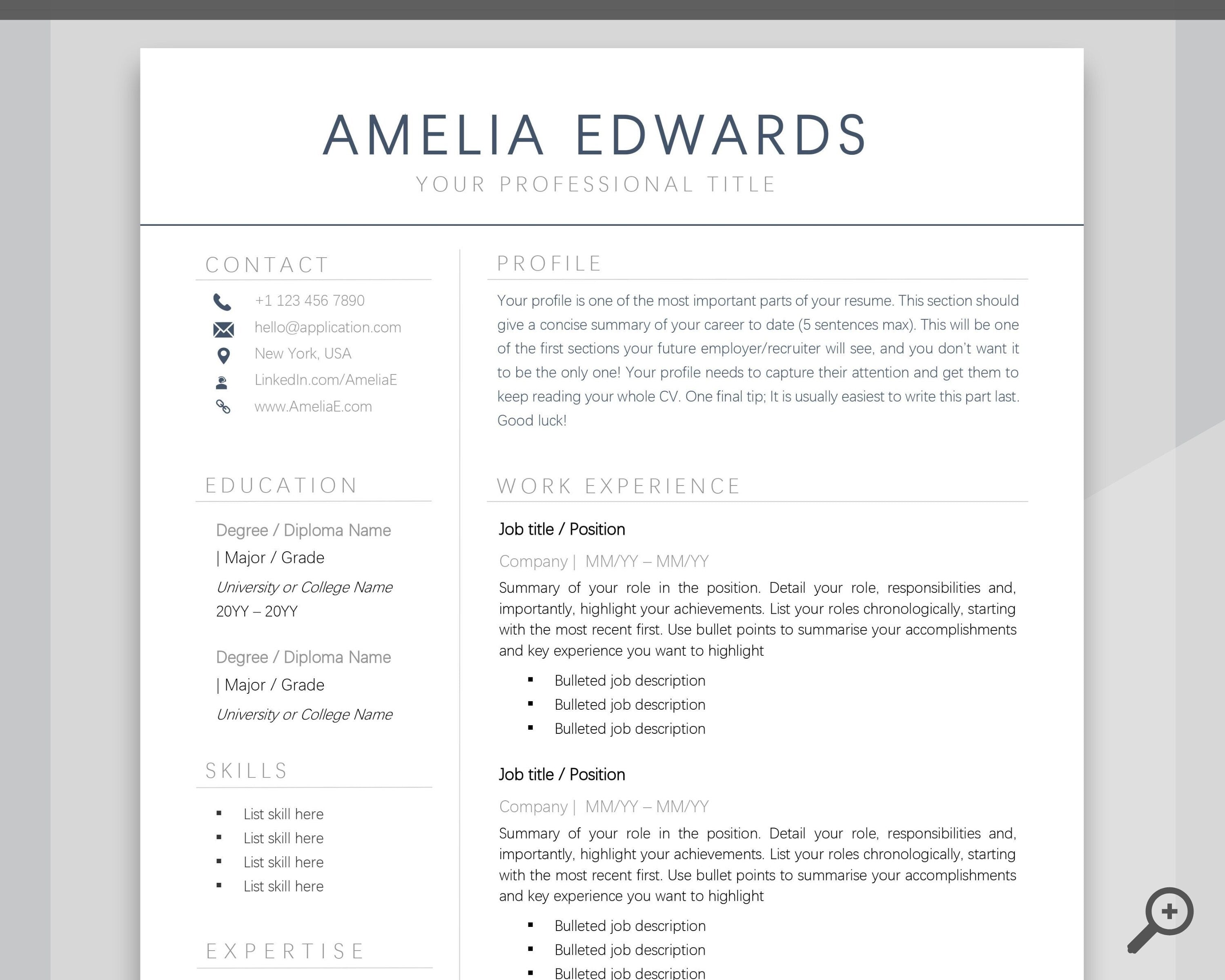 Professional Resume CV Template | Microsoft Word | Style 9