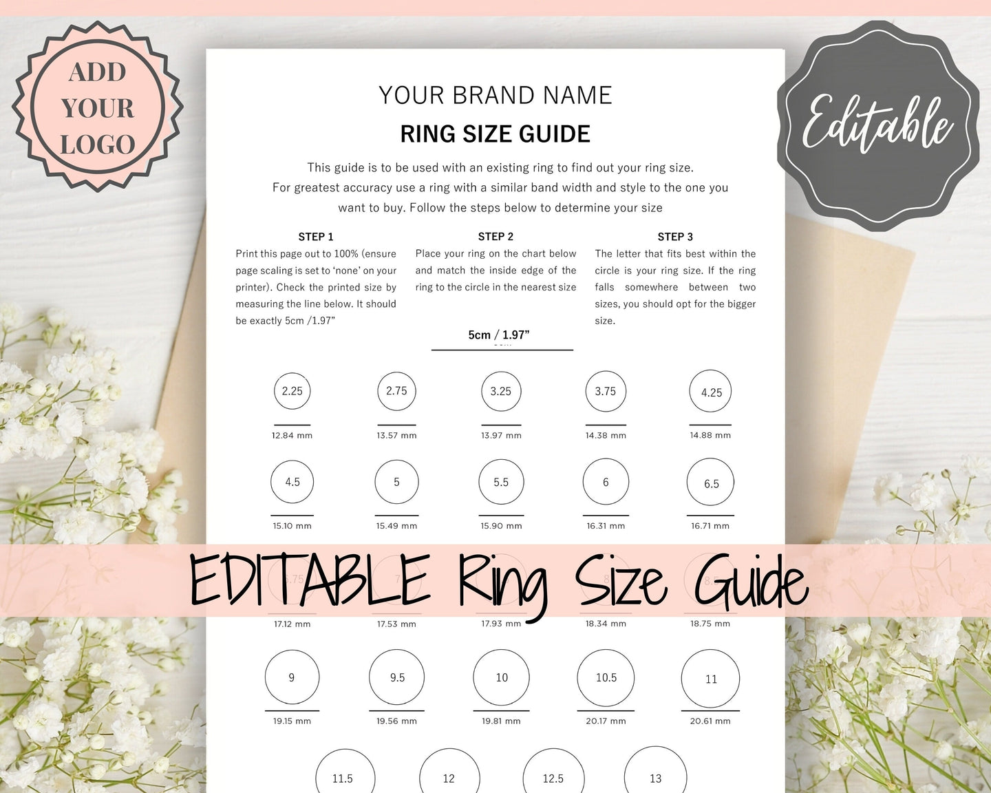 RING Size Guide, Ring Sizer Printable. Ring Size Chart, Multisizer, Ring Sizing Tool, How to Measure Your Ring Size, jewelry, finger, USA UK