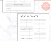 Load image into Gallery viewer, SIMPLE MONTHLY Budget Planner Printable, Financial Tracker Template, Paycheck, Savings Tracker, Binder, Debt, Bill, Spending, Expense Income
