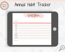 Load image into Gallery viewer, SLEEP TRACKER Printable with Habit Tracker for Gratitude Journal Bullet Journal. Initiative tracker. Monthly habit tracker. Mindfulness gift | Watercolor
