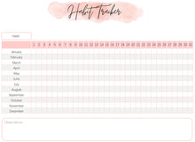 Load image into Gallery viewer, SLEEP TRACKER Printable with Habit Tracker for Gratitude Journal Bullet Journal. Initiative tracker. Monthly habit tracker. Mindfulness gift | Watercolor
