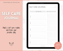 Load image into Gallery viewer, Self Care Journal &amp; Wellness Planner BUNDLE! Printable Selfcare Tracker, Checklist, Health Planner, Wellbeing, Mindfulness, Worksheet Kit | Mono
