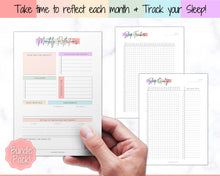 Load image into Gallery viewer, Self Care Planner &amp; Wellness Journal BUNDLE! Printable Selfcare Tracker, Checklist, Health Planner, Wellbeing, Mindfulness, Worksheet Kit | Pastel Rainbow
