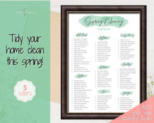 Load image into Gallery viewer, Spring Cleaning Checklist, Cleaning Schedule, Printable Cleaning Planner, Editable House Cleaning List, Deep Clean Home Routine Housekeeping | Green
