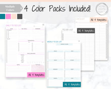 Load image into Gallery viewer, To do List EDITABLE, Productivity Planner Checklist. Printable with Goal Planner, Weekly, daily Excel, Daily To Do list Agenda. Student - Purple
