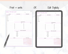 Load image into Gallery viewer, To do List EDITABLE, Productivity Planner Checklist. Printable with Goal Planner, Weekly, daily Excel, Daily To Do list Agenda. Student - Purple
