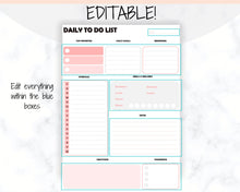 Load image into Gallery viewer, To do List Printable, Hourly Planner Checklist. Undated Weekly + daily planner, Goal Planner, A5 Inserts, Daily To Do list &amp; Agenda, Student - Pink
