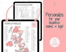 Load image into Gallery viewer, UK Sales Map, Business Postcode Sales Map, Color in Map, Etsy Sales Tracker, Post Code, Printable Sales Map, Coloring Sheet, PNG Procreate
