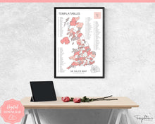 Load image into Gallery viewer, UK Sales Map, Business Postcode Sales Map, Color in Map, Etsy Sales Tracker, Post Code, Printable Sales Map, Coloring Sheet, PNG Procreate
