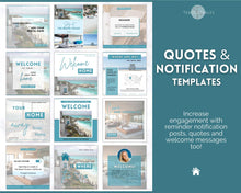 Load image into Gallery viewer, VRBO Template for Instagram! Editable Social Media Posts, Canva, Airbnb, Super host signs, Signage, Air bnb Vacation Rental, Welcome Book | Lovelo Teal
