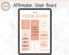 Load image into Gallery viewer, Vision Board Printables, Goal Planner Affirmation, Manifestation Law of Attraction Wall Art Poster, Digital Initiative Tracker, Positive Kit | Nude
