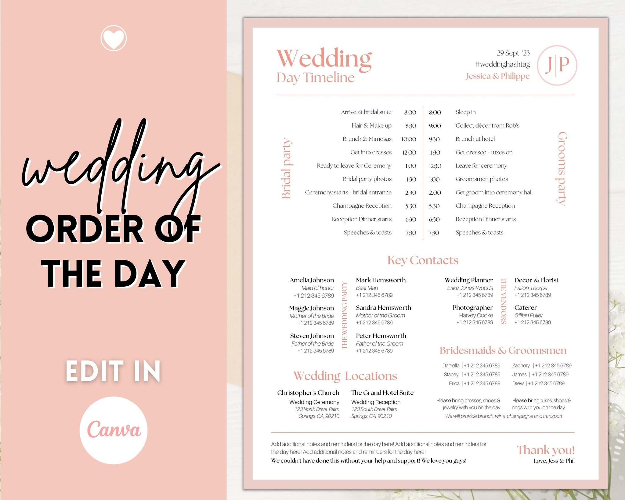 Deals Wedding Timeline Program Fan, Wedding Day itinerary, Schedule of events, order of events, order of the day, Printed and assembled