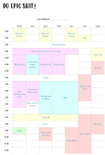 Load image into Gallery viewer, Weekly Hourly Planner Undated &#39;Do Epic Shit&#39; Printable. Editable To Do list Notebook, Weekly Kit, Productivity Planner Pad, A5 Inserts - Style 5
