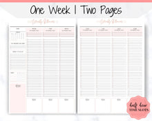 Load image into Gallery viewer, Weekly Planner Printable, Hourly Planner, Week on 2 pages WO2P, Weekly Schedule, Undated Planner, 2021 Weekly Organizer, To Do List - Coral Scrawl
