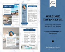 Load image into Gallery viewer, Welcome Book Template, Airbnb Welcome Guide, Editable Canva Air bnb House manual, Superhost eBook, Host signs, Signage, VRBO Vacation Rental | Navy Style 2
