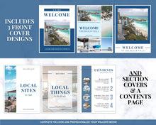 Load image into Gallery viewer, Welcome Book Template, Airbnb Welcome Guide, Editable Canva Air bnb House manual, Superhost eBook, Host signs, Signage, VRBO Vacation Rental | Navy Style 2
